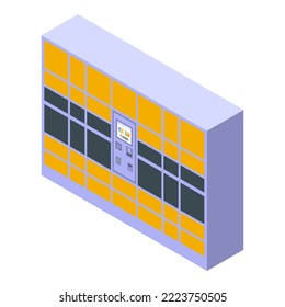 Self-service packet delivery icon isometric vector. Parcel service. Home package