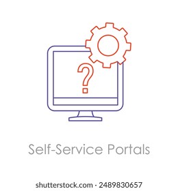 Self-Service Portal Icon with editable stroke.