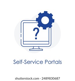 Icono del portal de autoservicio con trazo editable.