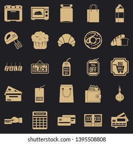 Self-service shop icons set. Simple set of 25 self-service shop vector icons for web for any design