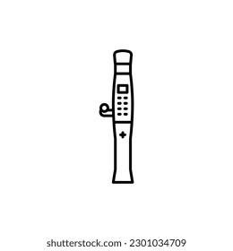 Self-service telemedicine black line icon. Pictogram for web page, mobile app, promo.