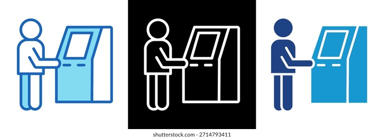 Icono de terminal de autoservicio Ilustración vectorial triplestyle