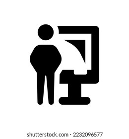 Self-service terminal icon (vector illustration)