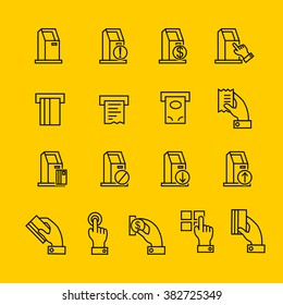 Self-service terminals icons vector.