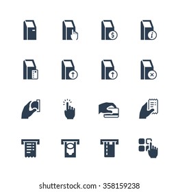 Self-service terminals vector icon set