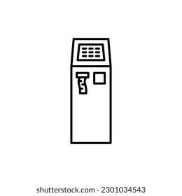 Self-service ticket machine black line icon. Pictogram for web page, mobile app, promo.