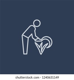 self-sufficient icon. self-sufficient linear design concept from Agriculture, Farming and Gardening collection. Simple element vector illustration on dark blue background.