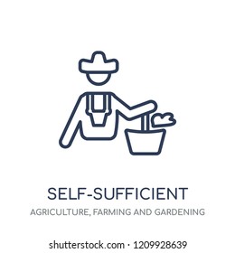 self-sufficient icon. self-sufficient linear symbol design from Agriculture, Farming and Gardening collection. Simple outline element vector illustration on white background.