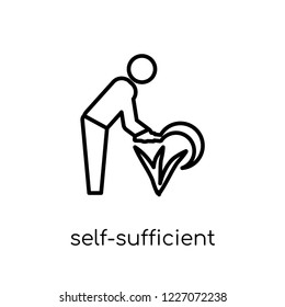 self-sufficient icon. Trendy modern flat linear vector self-sufficient icon on white background from thin line Agriculture, Farming and Gardening collection, outline vector illustration