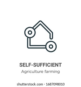 Self-sufficient outline vector icon. Thin line black self-sufficient icon, flat vector simple element illustration from editable agriculture farming and gardening concept isolated stroke on white 