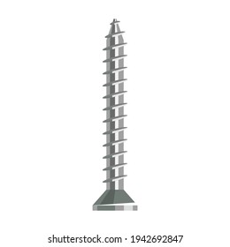 Self-tapping metal screw. Vector Illustration