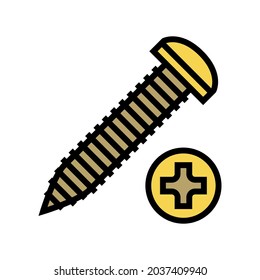 self-tapping screw color icon vector. self-tapping screw sign. isolated symbol illustration