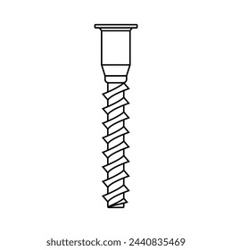 Self-tapping screw icon vector. Screw illustration sign. Bolt symbol or logo.
