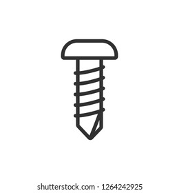 self-tapping screw. linear icon. Line with editable stroke
