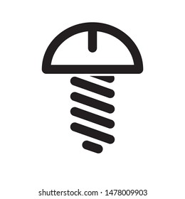 self-tapping screw on a white background, vectror illustration, icon