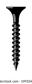 Self-tapping screw on a white background in vector EPS8