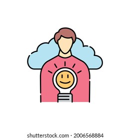 Self-understanding сolor line icon. Life for yourself. Abandonment of other people's goals. Pictogram for web page, mobile app, promo. UI UX GUI design element. Editable stroke.