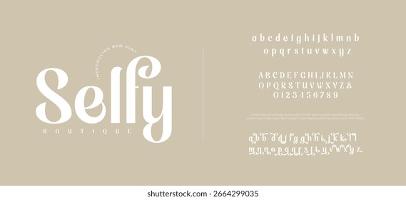 Selfy typography decoration logotype fonts, wedding, logos. Typography decoration logotype fonts, wedding, logos. vector illustration. vector illustration