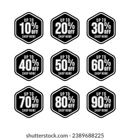 Sell ​​up to 10% - 90 % off vector color black template