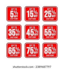 Sell ​​up to 5% - 85 % off vector set template