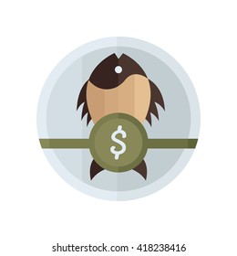 Sell Brown Fish on dish vector