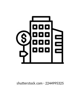 Sell Buildings icon in vector. Logotype