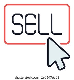 Sell Button - Cryptocurrency Trading vector concept colored icon or design element