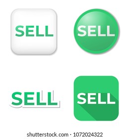 Sell Button Icon Sticker Set