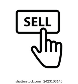 sell button shopping commerce for online retail store business buy sell sale delivery payment market digital cart
