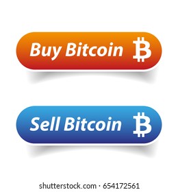 Sell and Buy Bitcoin button set