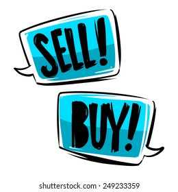 Sell And Buy. Dialogue Bubbles
