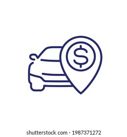 Sell A Car, Dealership Line Icon