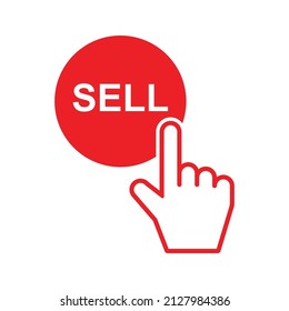 sell click button icon vector