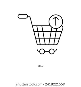 icono de línea de concepto de venta. Ilustración de elemento simple. diseño de símbolos de esquema de concepto de venta.