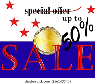 Sell flyer with gold coin