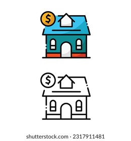 Sell home icon design in two variation color