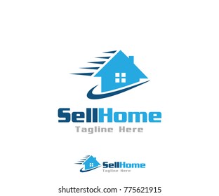 Sell home logo company, Real estate vector logo design, simple realty with line, magnifying glass, magnifier, and roof represented strong, location, searching and modern real estate