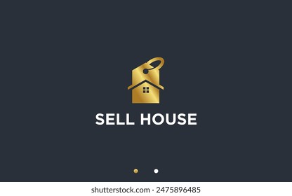 sell house logo design vector silhouette illustration