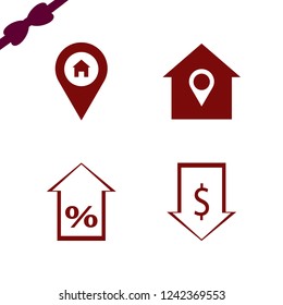 sell icon. sell vector icons set dollar rate falling, percent up and house location