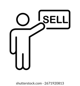 Sell Icon Vector Illustratio, White Background