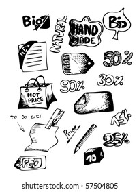 sell icons (hand drawn)