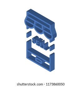 Sell isometric left top view 3D icon