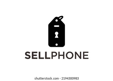 sell mobile logo design vector illustration