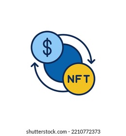 Sell NFT vector concept colored icon. Internet Marketplace symbol