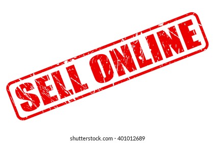 SELL ONLINE RED STAMP TEXT ON WHITE