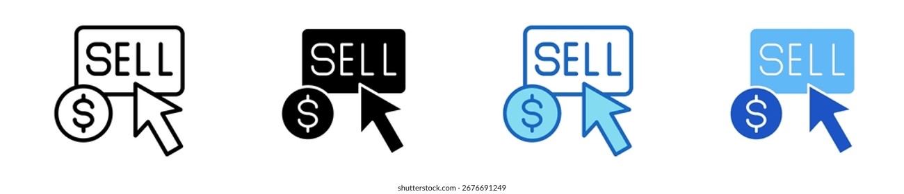 Sell Order Icon Set Multiple Style Collection