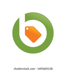 Sell Price Tag Initial B Lettermark Icon Design