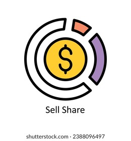 Sell Share vector  Filled outline Design illustration. Symbol on White background EPS 10 File