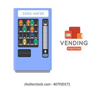 Sell snacks and soda drinks vending machines. Vending machine merchandising.