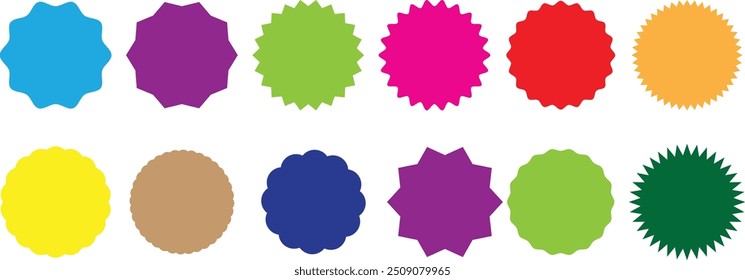 Sell Sticker, Price Tag Vector set, Promotion Tag, Star Shape, Label in Flat style, For Banner and Decoration graphic elements, Vector Stock eps10